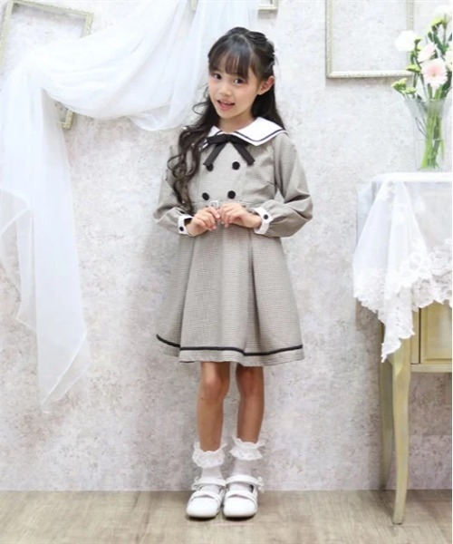 襟付きＷボタンワンピース（ワンピース）｜axes femme（アクシーズファム） 5,203円