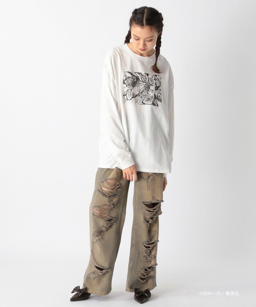 FOREVER 21(フォーエバー トゥエンティーワン)の「【ヤングジャンプ45周年】ジャンケットバンクロングTシャツ(UNISEX)(Tシャツ/カットソー・レディース・ブラック系その他/オフホワイト/ブラック・FREE)」の21枚目の写真