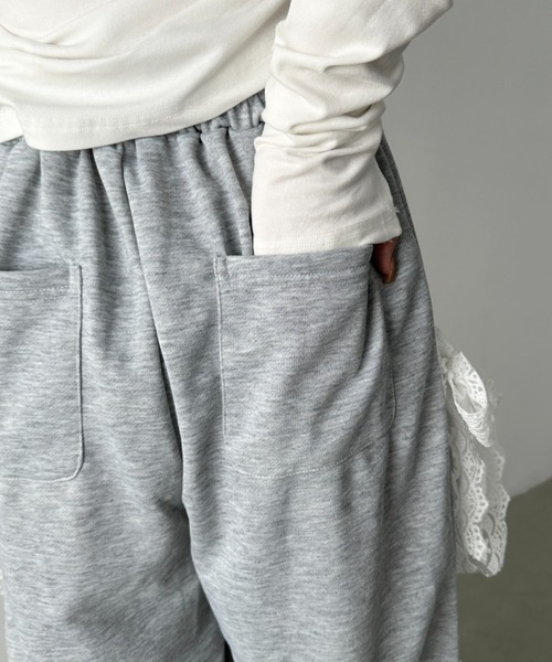 CLEA（クレア）の「レースリボンルーズスウェットパンツ（スウェットパンツ・レディース・グレー/アイボリー/ブラック・FREE）」の20枚目の写真