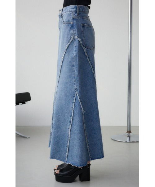 セール】AZUL DENIM フリンジ切替デニムスカート（デニム