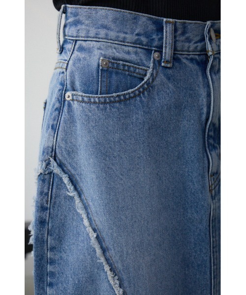 AZUL by moussy(アズールバイマウジー)の「AZUL DENIM フリンジ切替デニムスカート(デニムスカート・レディース・ブルー・MEDIUM/SMALL)」の5枚目の写真