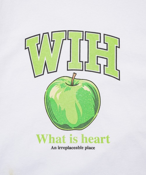 What Is Heart(ワットイズハート)の「apple graphic half sleeve T-shirt - アップルグラフィックTシャツ -(Tシャツ/カットソー・レディース・グレー系その他/ホワイト系その他/ホワイト系その他2/グレー系その他2・MEDIUM/SMALL)」の15枚目の写真