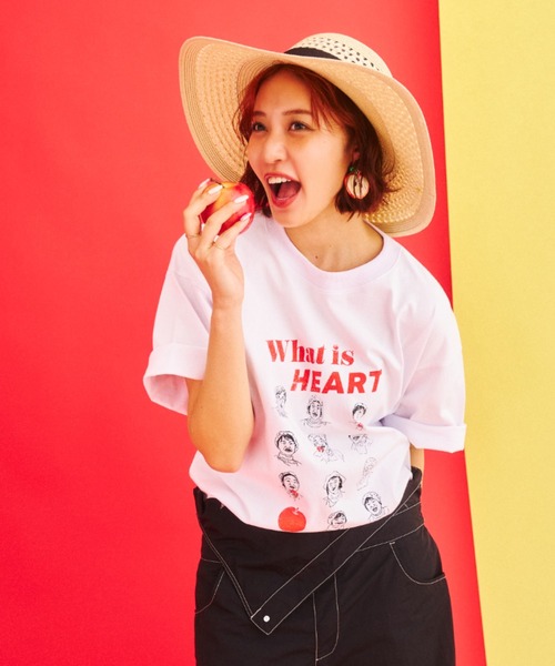 What Is Heart(ワットイズハート)の「apple graphic half sleeve T-shirt - アップルグラフィックTシャツ -(Tシャツ/カットソー・レディース・グレー系その他/ホワイト系その他/ホワイト系その他2/グレー系その他2・MEDIUM/SMALL)」の20枚目の写真