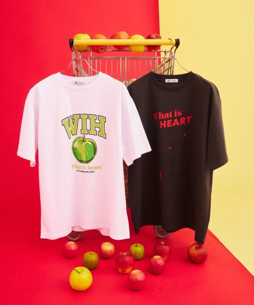 最高 graphic apple half アップルグラフィックT - T-shirt sleeve トップス