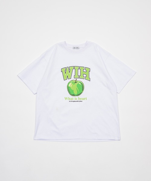 What Is Heart(ワットイズハート)の「apple graphic half sleeve T-shirt - アップルグラフィックTシャツ -(Tシャツ/カットソー・レディース・グレー系その他/ホワイト系その他/ホワイト系その他2/グレー系その他2・MEDIUM/SMALL)」の14枚目の写真