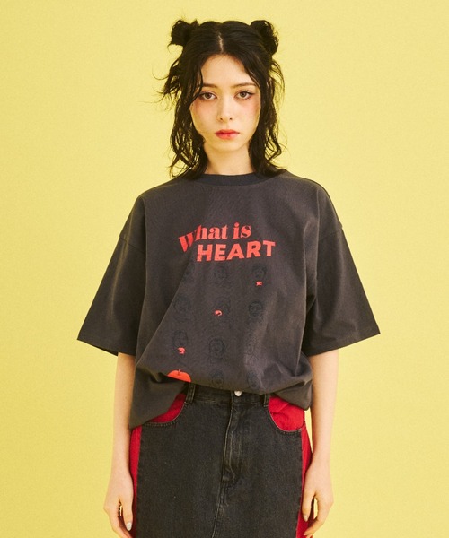 シャツ DOODLE HEART HALF T BLACK COMME des GARCONS PLAY Double Hearts T-Shirt 'Black/Black