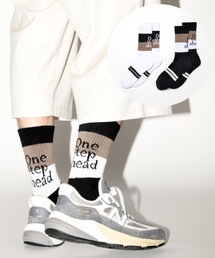 SUPERTHANKS（スーパーサンクス）の「<２足セット>バックプリント＆ラインソックス/message 2-pack socks（ソックス/靴下・メンズ）」