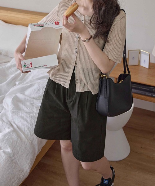 CHAN ME(チャンミ)の「コットンハーフパンツ(その他パンツ・レディース・ブラック/ベージュ・MEDIUM/LARGE/X-LARGE)」の9枚目の写真