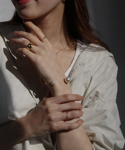 abaskdesign(アバスクデザイン)の「金属アレルギー対応 パールブレスレット(ブレスレット・レディース・シルバー/ゴールド・FREE)」の4枚目の写真