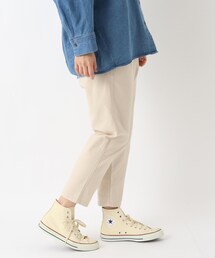 綿ツイル9分丈テーパードパンツ
