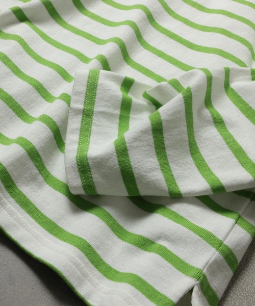 soulberry（ソウルベリー）の「ずんだ色のパネルボーダー（Tシャツ/カットソー・レディース・ホワイト系その他・LL/3L/4L/5L/M/L）」の6枚目の写真