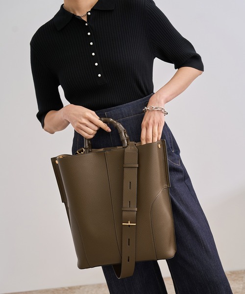 E'POR】BAMBOO BAG Large【通勤】【A4対応】（トートバッグ）｜E'POR