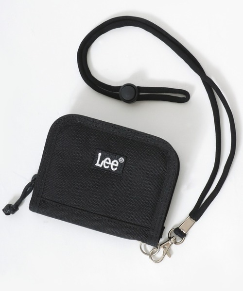 Lee（リー）の「Lee（リー）ブランドワンポイントロゴ刺繍ラウンドファスナー財布/ネックストラップ付きウォレット（財布・メンズ・ブラック×ブルー/ブラック×グリーン/ブラック/ブラック×レッド・FREE）」の2枚目の写真