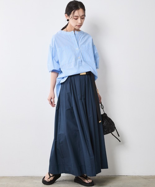 CHIC STYLE(シックスタイル)の「綿100%袖口リブアウトポケットブラウス<大きいサイズ有>シックスタイル(シャツ/ブラウス・レディース・ネイビー/ベージュ系/ブルー系・L/M/5L/4L/3L/LL)」の20枚目の写真