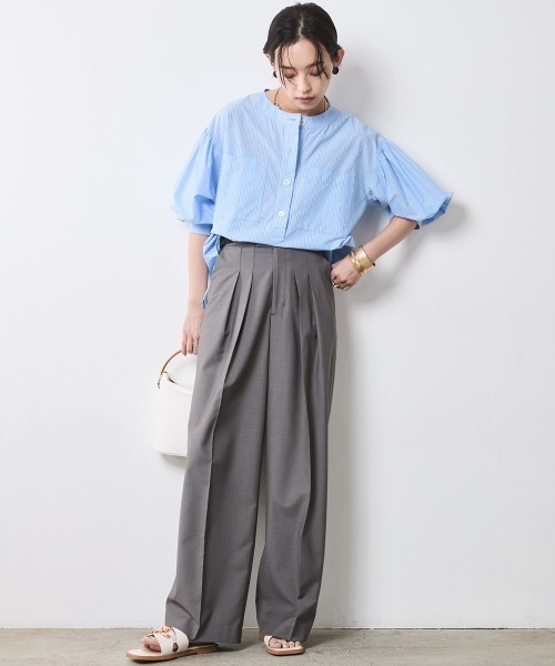 CHIC STYLE(シックスタイル)の「綿100%袖口リブアウトポケットブラウス<大きいサイズ有>シックスタイル(シャツ/ブラウス・レディース・ネイビー/ベージュ系/ブルー系・L/M/5L/4L/3L/LL)」の21枚目の写真