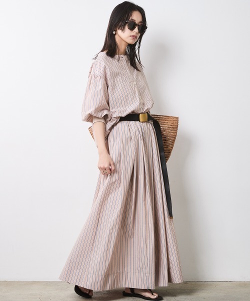 CHIC STYLE(シックスタイル)の「綿100%袖口リブアウトポケットブラウス<大きいサイズ有>シックスタイル(シャツ/ブラウス・レディース・ネイビー/ベージュ系/ブルー系・L/M/5L/4L/3L/LL)」の6枚目の写真