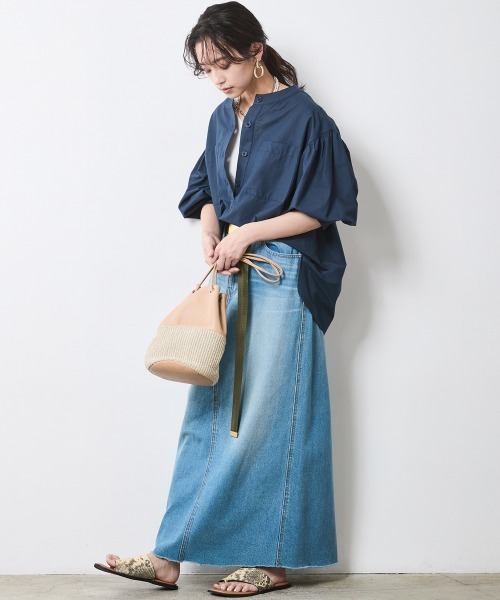CHIC STYLE(シックスタイル)の「綿100%袖口リブアウトポケットブラウス<大きいサイズ有>シックスタイル(シャツ/ブラウス・レディース・ネイビー/ベージュ系/ブルー系・L/M/5L/4L/3L/LL)」の12枚目の写真