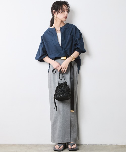 CHIC STYLE(シックスタイル)の「綿100%袖口リブアウトポケットブラウス<大きいサイズ有>シックスタイル(シャツ/ブラウス・レディース・ネイビー/ベージュ系/ブルー系・L/M/5L/4L/3L/LL)」の14枚目の写真