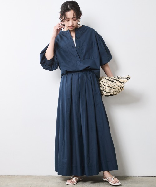 CHIC STYLE(シックスタイル)の「綿100%袖口リブアウトポケットブラウス<大きいサイズ有>シックスタイル(シャツ/ブラウス・レディース・ネイビー/ベージュ系/ブルー系・L/M/5L/4L/3L/LL)」の15枚目の写真