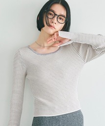 【WEB限定セール】リブニットボートネックトップス