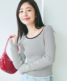 【WEB限定セール】リブニットボートネックトップス