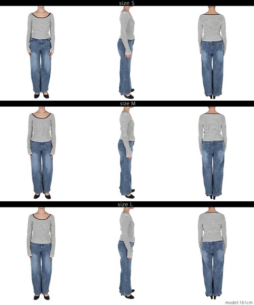 coca(coca)(コカ)の「【WEB限定セール】リブニットボートネックトップス(ニット/セーター・レディース・ブラック/ライトグレー・L/S/M)」の16枚目の写真