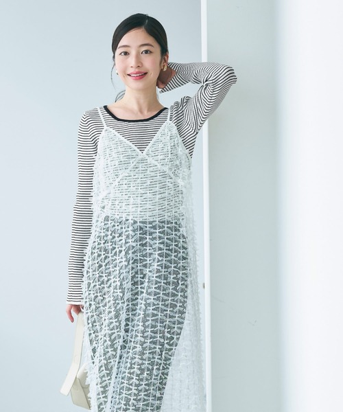 coca(coca)(コカ)の「【WEB限定セール】リブニットボートネックトップス(ニット/セーター・レディース・ブラック/ライトグレー・L/S/M)」の8枚目の写真
