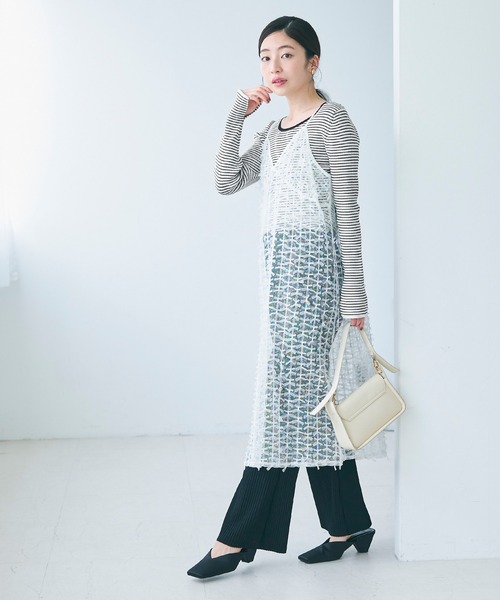 coca(coca)(コカ)の「【WEB限定セール】リブニットボートネックトップス(ニット/セーター・レディース・ブラック/ライトグレー・L/S/M)」の9枚目の写真