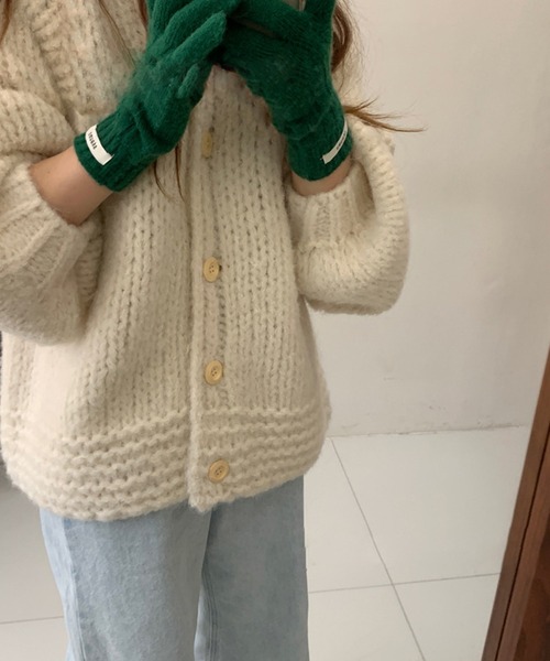 IRADOWL(アイラドール)の「MIX編みラウンドネックカーディガン(カーディガン/ボレロ・レディース・ベージュ系その他/グレー/オフホワイト・FREE)」の6枚目の写真
