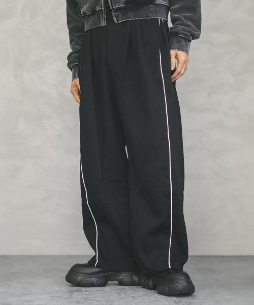 Shoowtime(ショウタイム)の「Side piping design wide sweat pants / サイドパイピングデザインワイドスウェットパンツ(スウェットパンツ・メンズ・ブラック/ヘザーグレー・X-LARGE/LARGE/MEDIUM)」の6枚目の写真