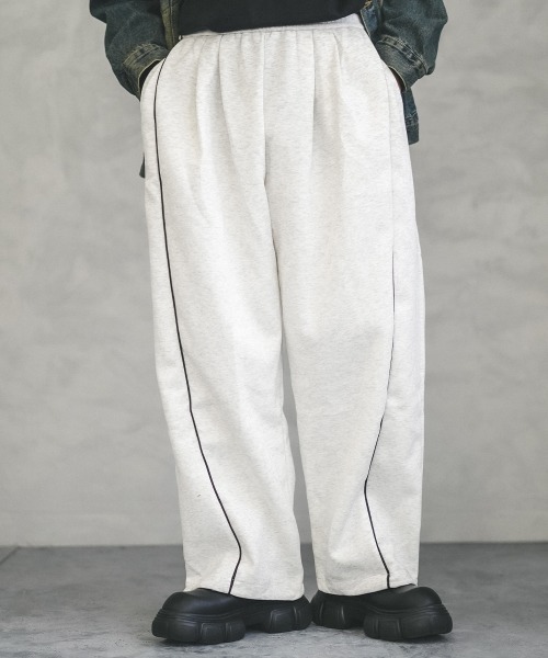 Shoowtime(ショウタイム)の「Side piping design wide sweat pants / サイドパイピングデザインワイドスウェットパンツ(スウェットパンツ・メンズ・ブラック/ヘザーグレー・X-LARGE/LARGE/MEDIUM)」の9枚目の写真