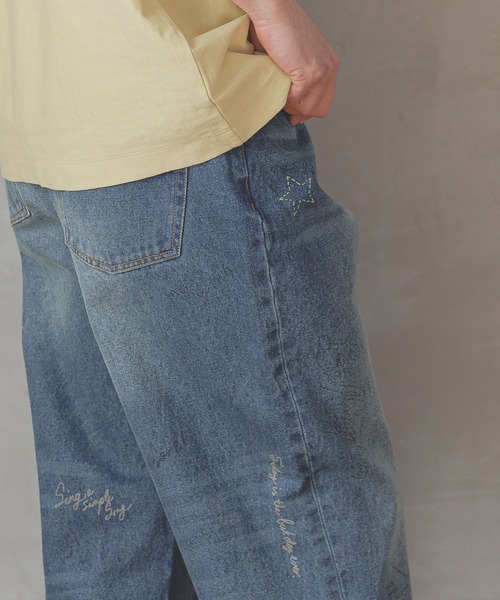 BAYFLOW（ベイフロー）の「[遊び心がかわいい]落書きプリントデニムパンツ（デニムパンツ・メンズ・アクア/クリアブルー・MEDIUM/LARGE）」の10枚目の写真