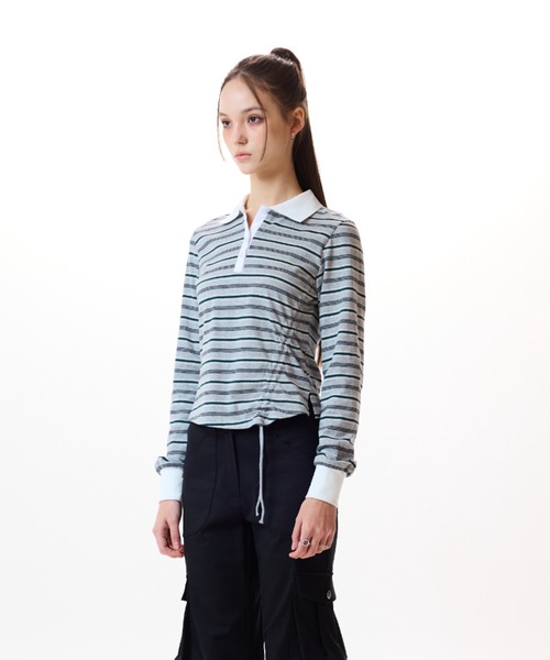 LUVISTRUE(ラヴイズトゥルー)の「IM STRING RUGBY TEE(Tシャツ/カットソー・レディース・ブラック/グレー/ネイビー・FREE)」の12枚目の写真