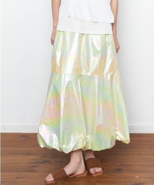 Muel Chic(ミュエルシック)の「Alicia balloon skirt アリシアバルーンスカート(スカート・レディース・ミント/ブロンズ/ホワイト・FREE)」の9枚目の写真