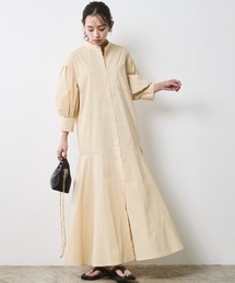 CHIC STYLE | 裾フレアシャツマキシワンピース＜大きいサイズ有＞シックスタイル(ワンピース)