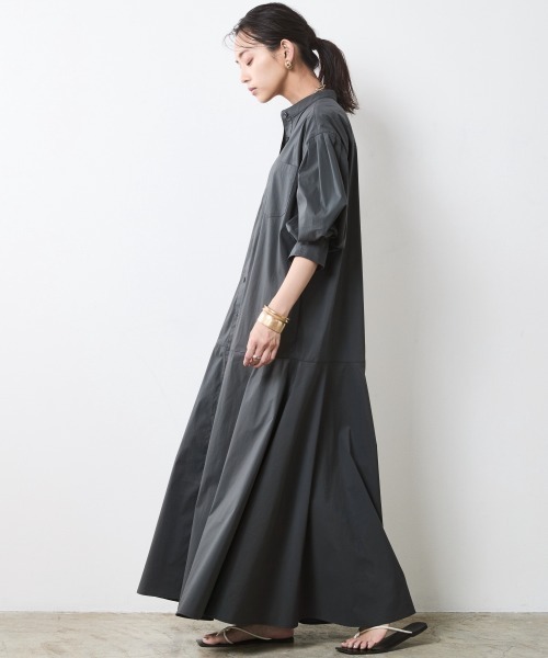セール】裾フレアシャツマキシワンピース＜大きいサイズ有