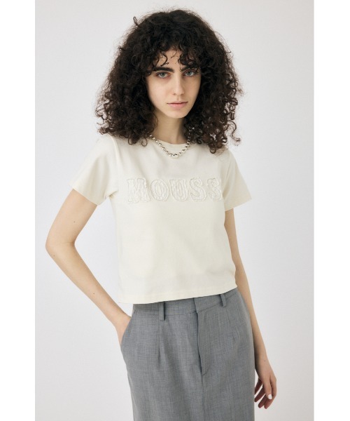 フォクシーデイジーリン グレー可愛いTシャツ ライトグレー ZOZO限定カラー】PATCH LACE MOUSSY TINY Tシャツ