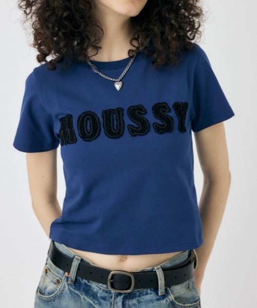 MOUSSY（マウジー）の「【ライトグレー ZOZO限定カラー】PATCH LACE MOUSSY TINY Tシャツ（Tシャツ/カットソー・レディース・ブラック/オフホワイト/ブルー/ライトグレー・FREE）」の4枚目の写真