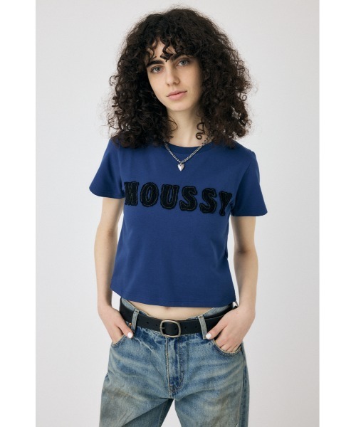 ライトグレー ZOZO限定カラー】PATCH LACE MOUSSY TINY Tシャツ