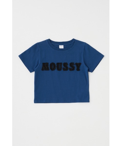 THE BLACK PATCH moussy Tシャツホワイト THE BLACK EYE PATCH×MOUSSY ロゴプリント Tシャツ