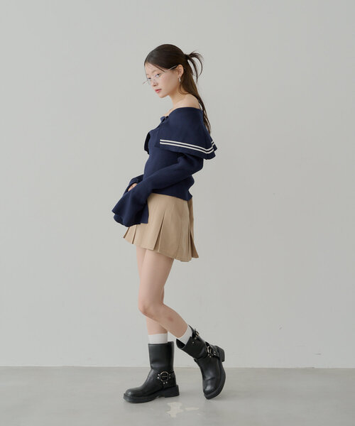 Chico（チコ）の「ビックカラーリブニット（ニット/セーター・レディース・ホワイト/ピンク/ネイビー/ホワイト系その他2/ブルー系その他2・FREE）」の14枚目の写真