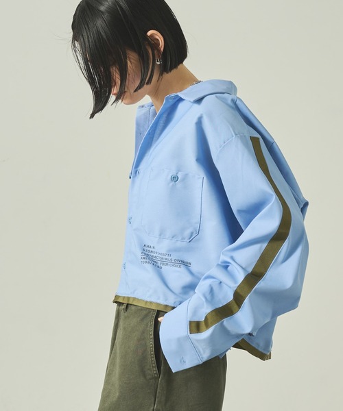 kha:ki(カーキ)の「「KHA:KI / カーキ」 リメイクワークシャツ REMAKE WORK SHIRT(シャツ/ブラウス・レディース・サックスブルー/ブルー・1)」の1枚目の写真