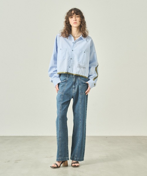 kha:ki(カーキ)の「「KHA:KI / カーキ」 リメイクワークシャツ REMAKE WORK SHIRT(シャツ/ブラウス・レディース・サックスブルー/ブルー・1)」の3枚目の写真