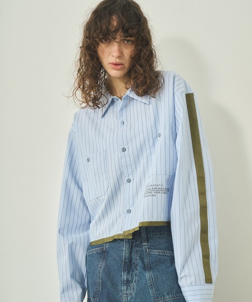 kha:ki(カーキ)の「「KHA:KI / カーキ」 リメイクワークシャツ REMAKE WORK SHIRT(シャツ/ブラウス・レディース・サックスブルー/ブルー・1)」の5枚目の写真