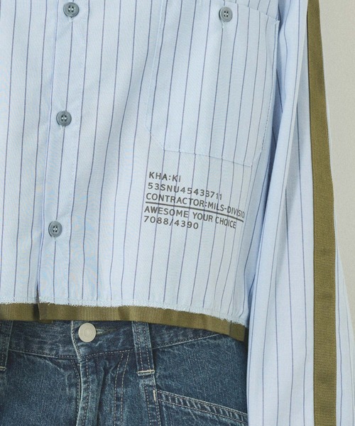 kha:ki(カーキ)の「「KHA:KI / カーキ」 リメイクワークシャツ REMAKE WORK SHIRT(シャツ/ブラウス・レディース・サックスブルー/ブルー・1)」の8枚目の写真