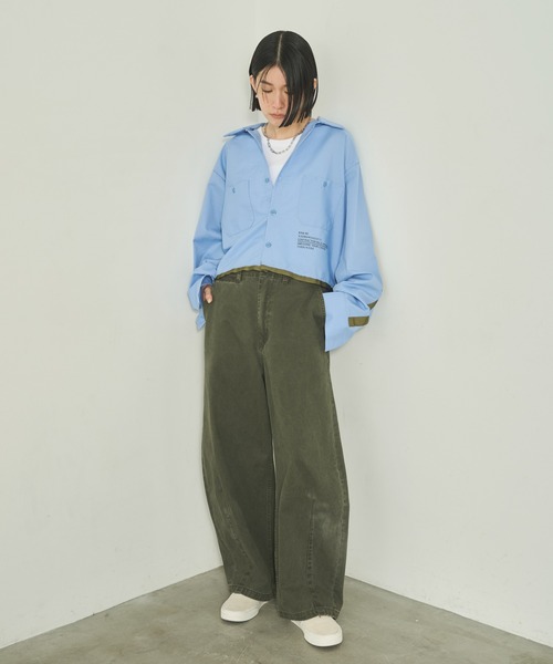 kha:ki(カーキ)の「「KHA:KI / カーキ」 リメイクワークシャツ REMAKE WORK SHIRT(シャツ/ブラウス・レディース・サックスブルー/ブルー・1)」の14枚目の写真