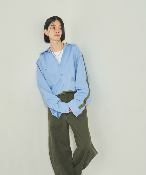 kha:ki(カーキ)の「「KHA:KI / カーキ」 リメイクワークシャツ REMAKE WORK SHIRT(シャツ/ブラウス・レディース・サックスブルー/ブルー・1)」の15枚目の写真