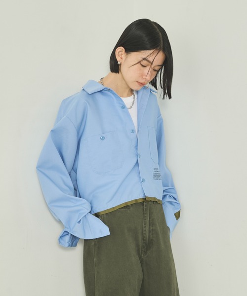 kha:ki(カーキ)の「「KHA:KI / カーキ」 リメイクワークシャツ REMAKE WORK SHIRT(シャツ/ブラウス・レディース・サックスブルー/ブルー・1)」の16枚目の写真