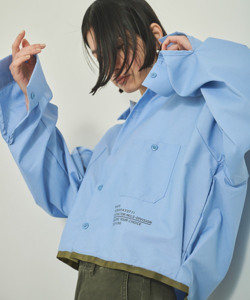 kha:ki(カーキ)の「「KHA:KI / カーキ」 リメイクワークシャツ REMAKE WORK SHIRT(シャツ/ブラウス・レディース・サックスブルー/ブルー・1)」の18枚目の写真