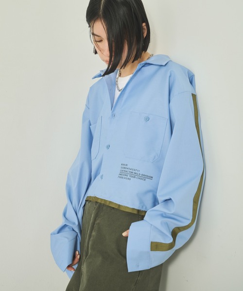 kha:ki(カーキ)の「「KHA:KI / カーキ」 リメイクワークシャツ REMAKE WORK SHIRT(シャツ/ブラウス・レディース・サックスブルー/ブルー・1)」の19枚目の写真